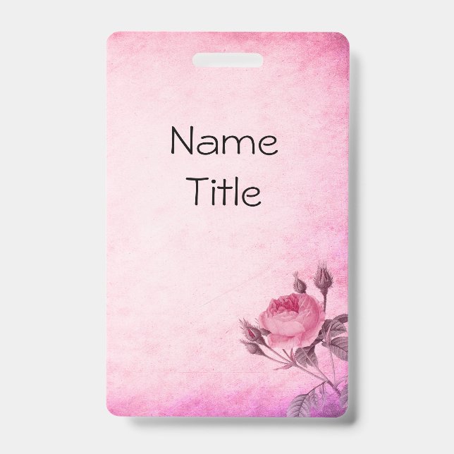 Crachá Rosa dia de os namorados (Front)