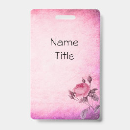 Crachá Rosa dia de os namorados