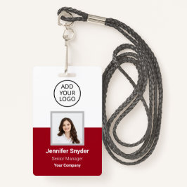 Crachá Rosa vermelha, ID de foto do funcionário com códig