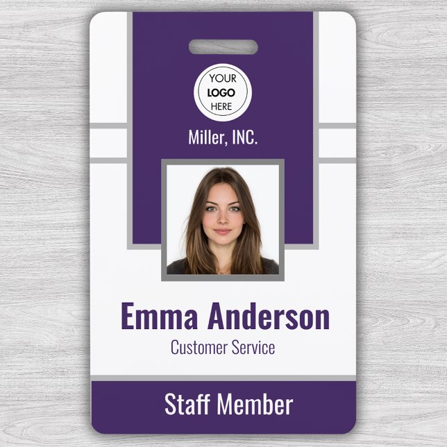 Crachá Roxa | Segurança da Empresa do ID de Foto do Funci (Criador carregado)
