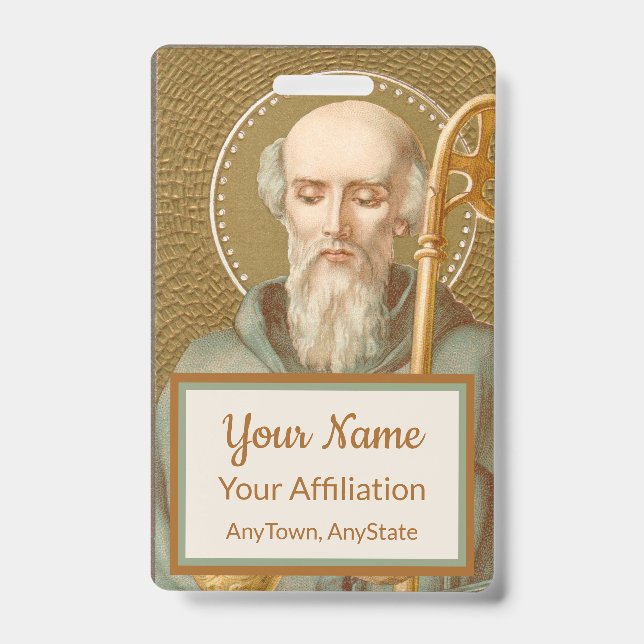 Crachá Rua. Bento da Nursia (JM 07; Estilo 2) (Frente)