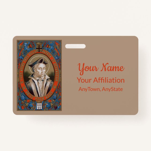 Crachá Rua. Ivo de Kermartin (M 005) (Frente)