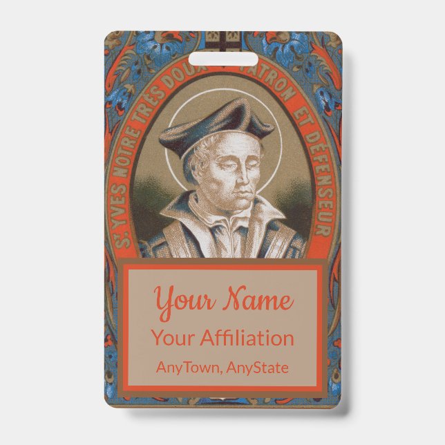 Crachá Rua. Ivo de Kermartin (M 005) (Frente)