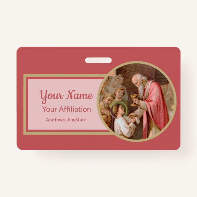 Crachá Rua. Tarcisius recebendo o Eucarista (BL 02) (Frente)