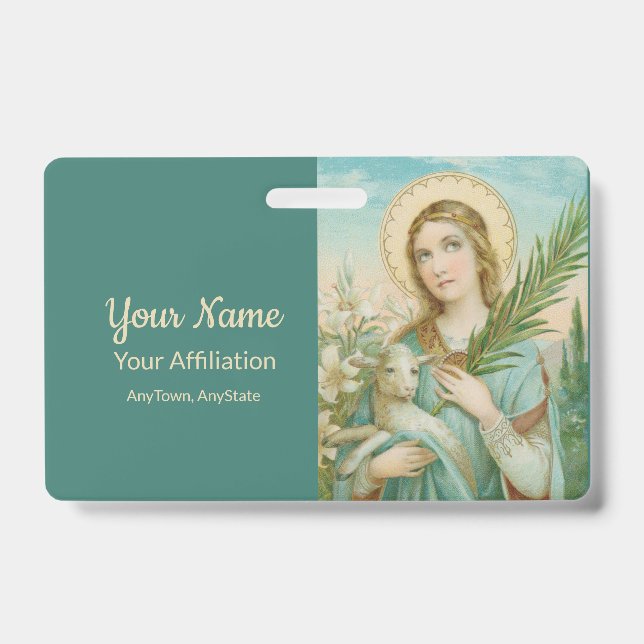 Crachá Ruas. Agnes de Roma (MH 01) (Frente)