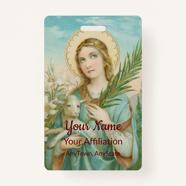 Crachá Ruas. Agnes de Roma (MH 01) (Frente)