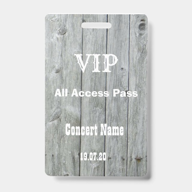 Crachá Rustic Country VIP All Access Pass Concert (Frente)