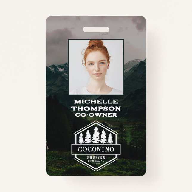 Crachá Rustic Masculine Forest Mountains Outdoors (Frente)