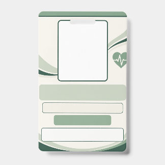 Crachá Sage Green Nurse ID Badge Template | Custom Photo