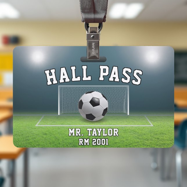 Crachá Sala de Salão do Treinador de Futebol do Campo de  (Soccer Field Football Coach Gym Class Hall Pass Badge
)