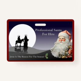 Crachá Santa Claus Business Card Jesus Is The Reason