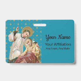 Crachá Santo Aloysius Gonzaga & Vítima da Peste (Estilo 1