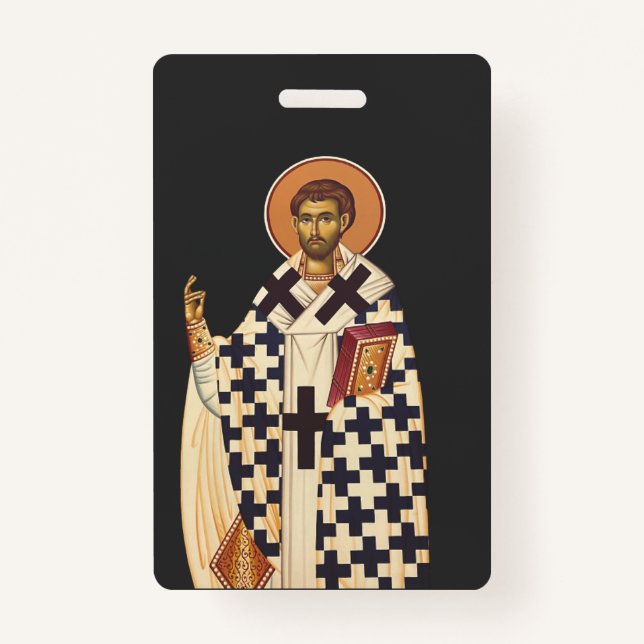 Crachá Santo Timothy, o primeiro bispo cristão de Ephes (Frente)