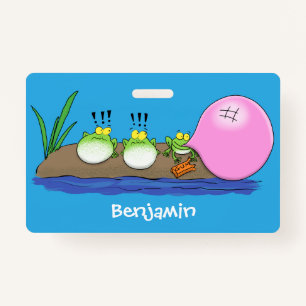 Crachá Sapos engraçados bonitos ilustração de desenho ani