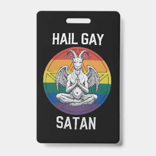 Crachá Satã de granizo Gay Engraçado Gótico Gótica Capa L