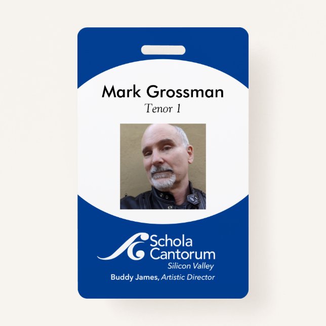 Crachá Schola CantorumSilicon Valley tag + lanyard (Frente)