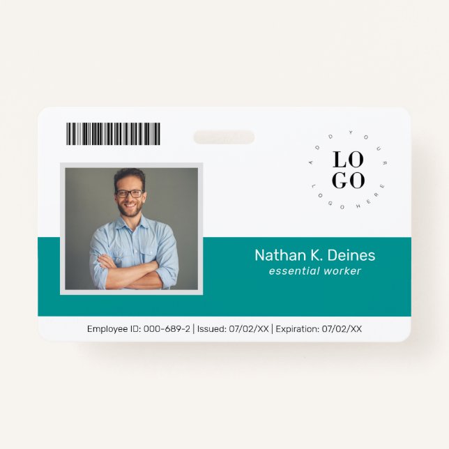 Crachá Segurança da Empresa para ID de Foto Personalizada (Frente)