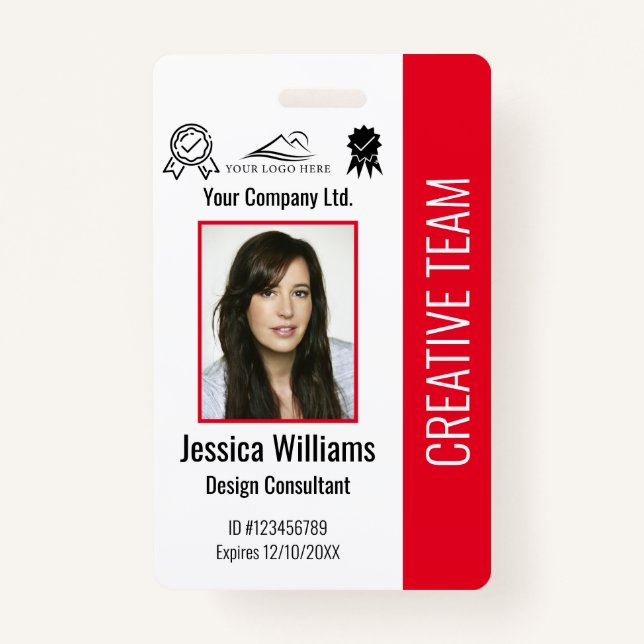 Crachá Segurança da Empresa para ID de Foto Personalizada (Frente)