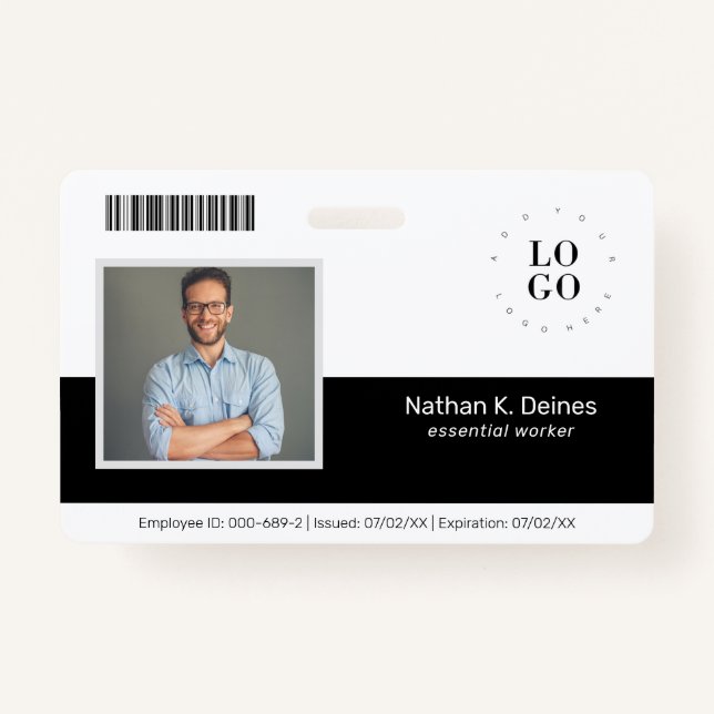 Crachá Segurança da Empresa para ID de Foto Personalizada (Frente)