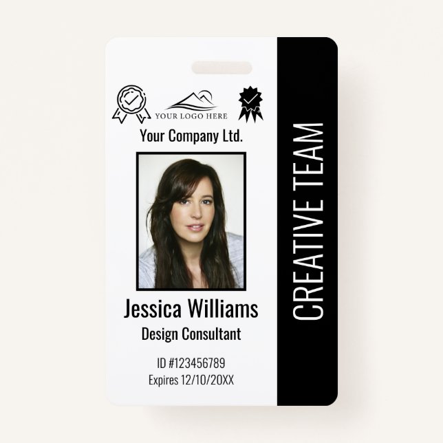 Crachá Segurança da Empresa para ID de Foto Personalizada (Frente)