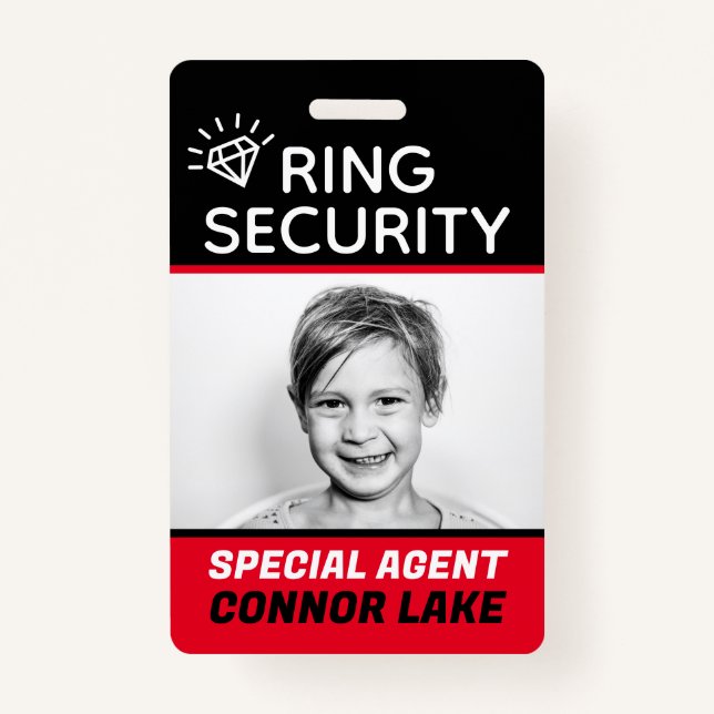 Crachá Segurança de Casamento do Portador do Anel de Segu (Frente)