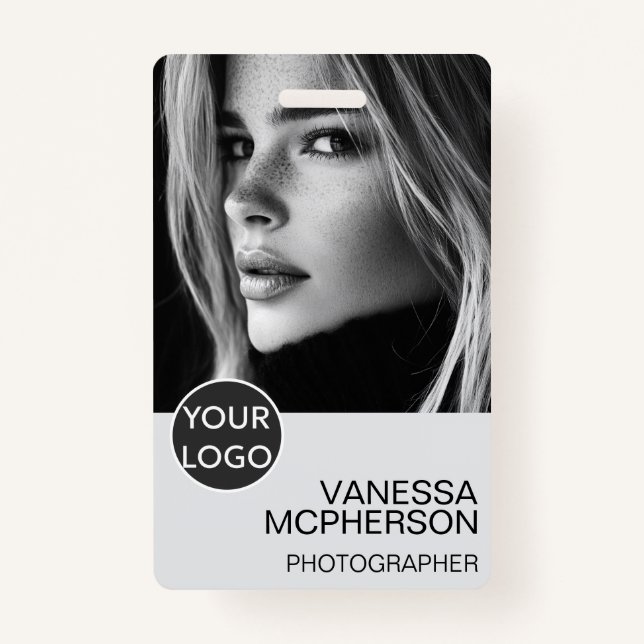 Crachá Segurança de Fotos Profissionais Simples Moderna (Frente)