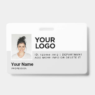 Crachá Segurança de ID de Foto Moderna para Funcionários 