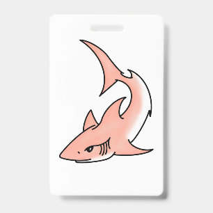 Crachá semana do tubarão rosa desenho animado tatuagem ar