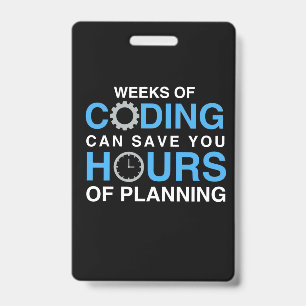 Crachá Semanas de codificação do programador
