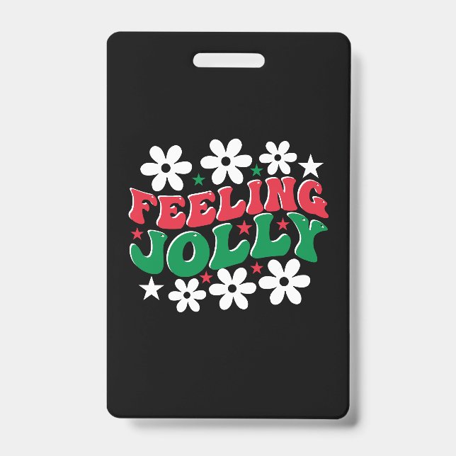 Crachá Sentimento de Presente de Natal Alegre (Frente)