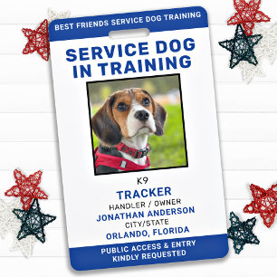 Crachá Service Dog In Training Personalised Photo ID Card