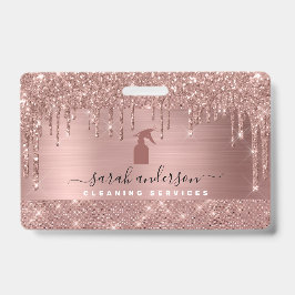 Crachá Serviços de Limpeza Rose Gold Chic