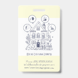 Crachá Serviços domésticos de limpeza de casas encantador