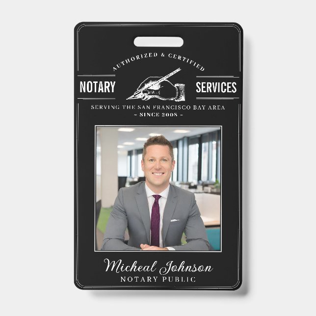 Crachá Serviços Notícias Vintage Professional Black Perso (Frente)