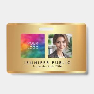 Crachá Seu Logotipo Nome da Empresa de Foto Personalizada