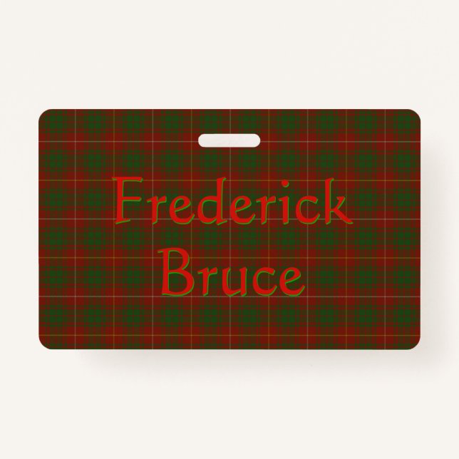 Crachá Seu nome é Bruce Clan Tartan (Frente)