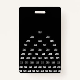 Crachá Seu padrão de arco exclusivo do logotipo | Preto (