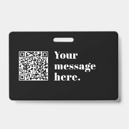 Crachá Seu próprio código QR carregado e texto retrô edit