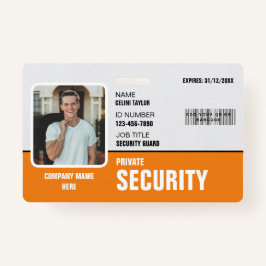 Crachá Sharp & Professional: ID de Guarda de Segurança Pe