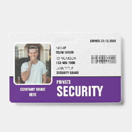 Crachá Sharp & Professional: ID de Guarda de Segurança Pe