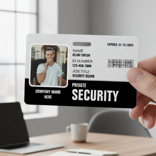 Crachá Sharp & Professional: ID de Guarda de Segurança Pe