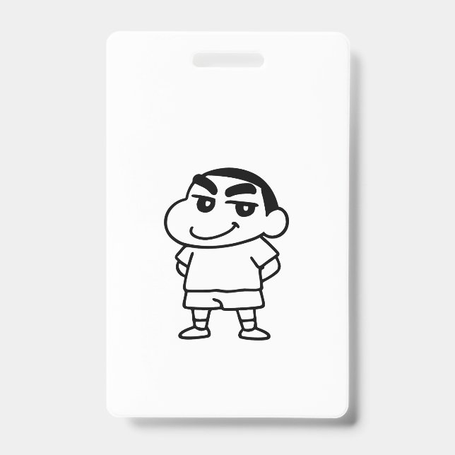 Crachá Shinchan preto e branco (Frente)