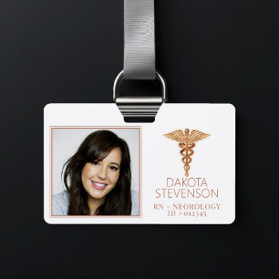 Crachá Símbolo de Caduceu   ID de Foto de Hospital Médico