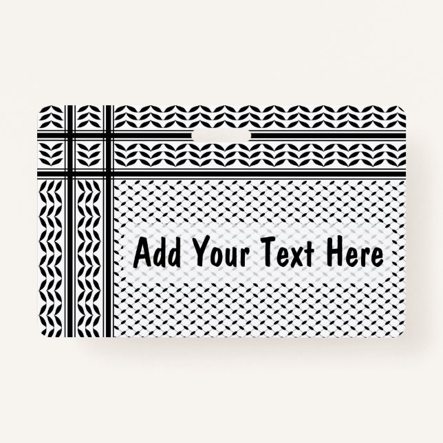 Crachá Símbolo Keffiyeh do Padrão de Resistência Palestin (Frente)