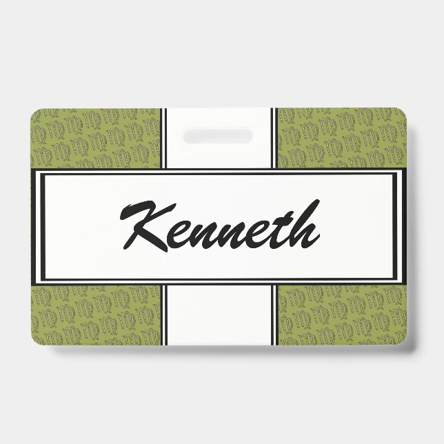 Crachá Símbolo Virgo Zodiac Elemento de Kenneth Yoncich (Frente)