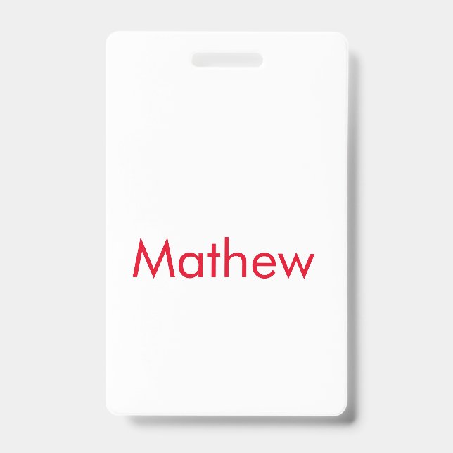 Crachá simple initial letter monogram add your name lett  (Frente)
