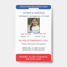 Simple Photo Identification Emergency Child ID