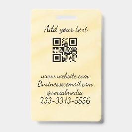 Crachá simples código QR personalizado adicionar seu nome