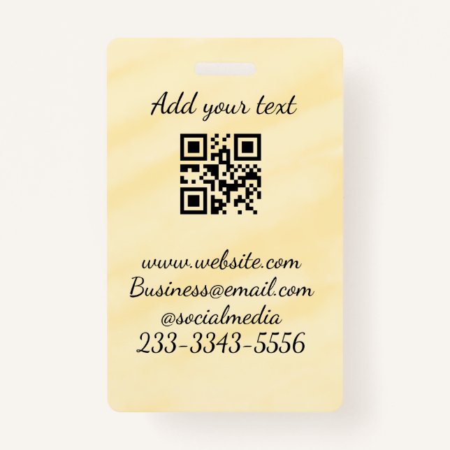 Crachá simples código QR personalizado adicionar seu nome (Frente)