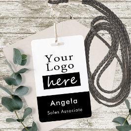 Crachá Simples com Nome e Logotipo da Empresa